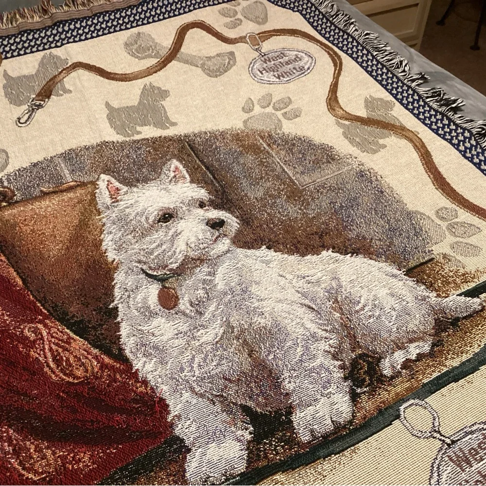 West Highland White Terrier Tapestry Throw Shopping Bag and Westie Book
